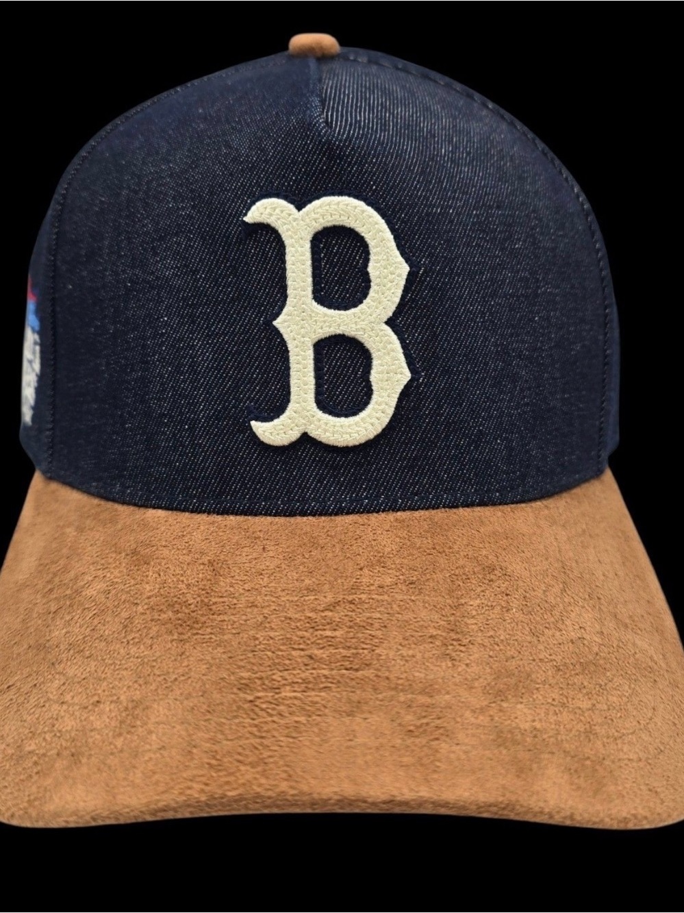 Mitchell & Ness Navy and Tan Two-Tone Snapback Hat